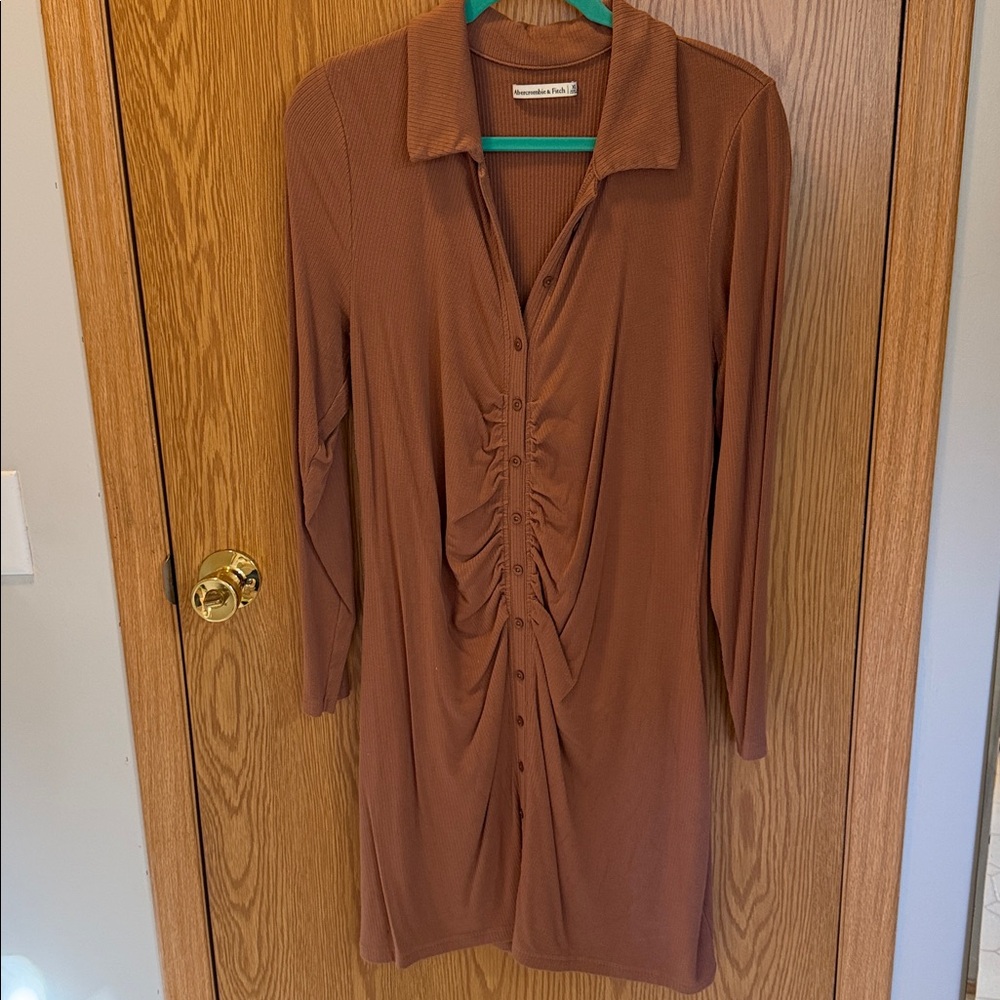 Abercrombie & Fitch Long Sleeve Ruched Dress